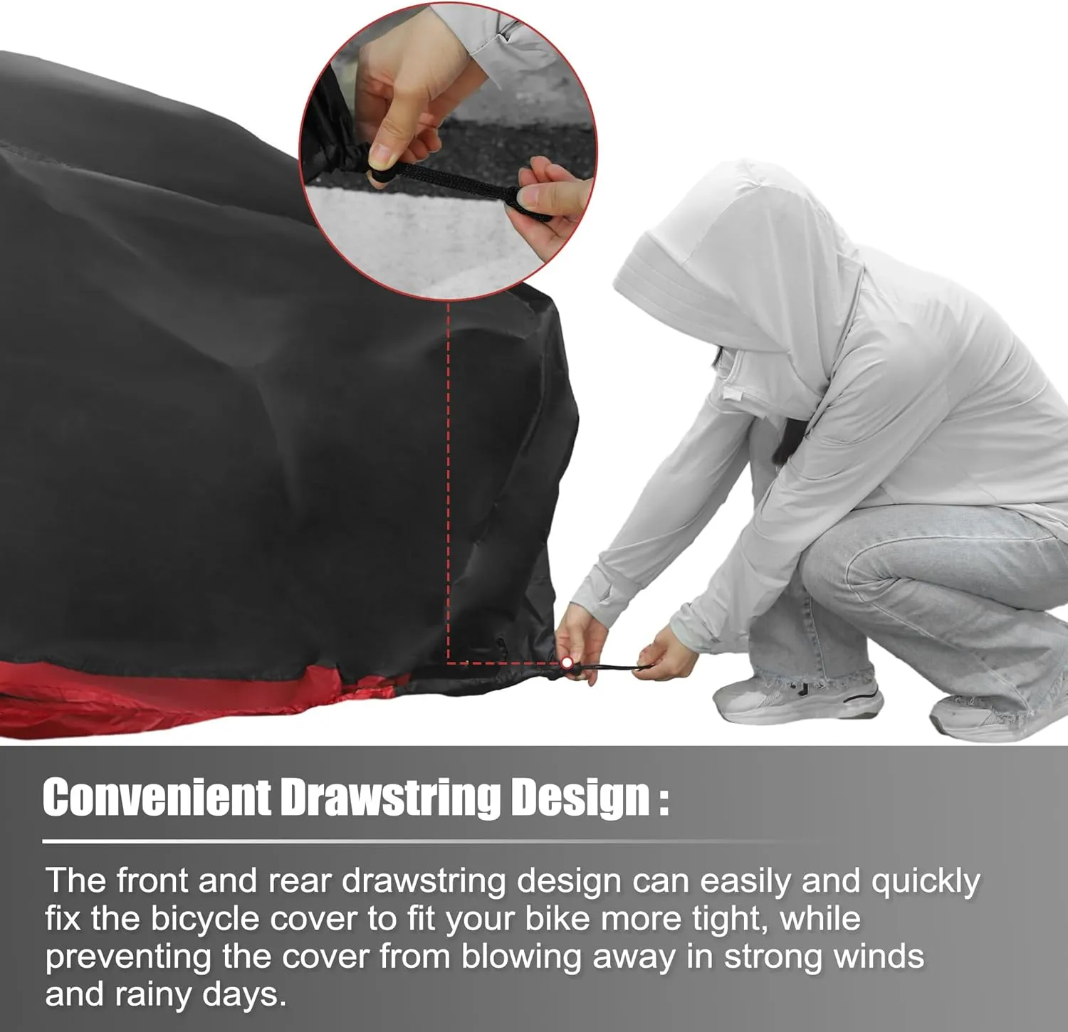 uxcell Bike Cover Outdoor Waterproof Bicycle Cover Sun Dust Wind Proof Bike Rain Covers for Mountain Road Electric City Bike