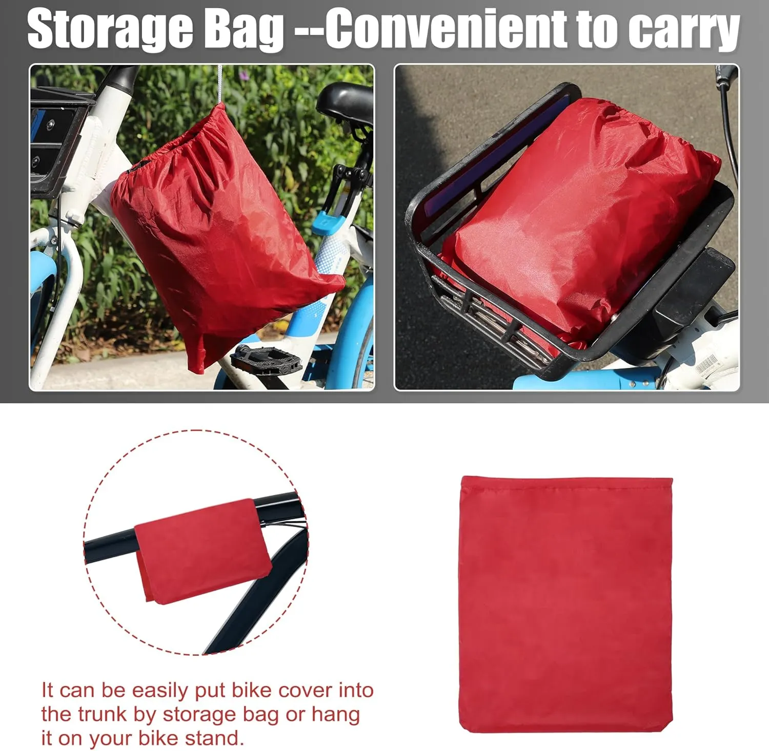 uxcell Bike Cover Outdoor Waterproof Bicycle Cover Sun Dust Wind Proof Bike Rain Covers for Mountain Road Electric City Bike