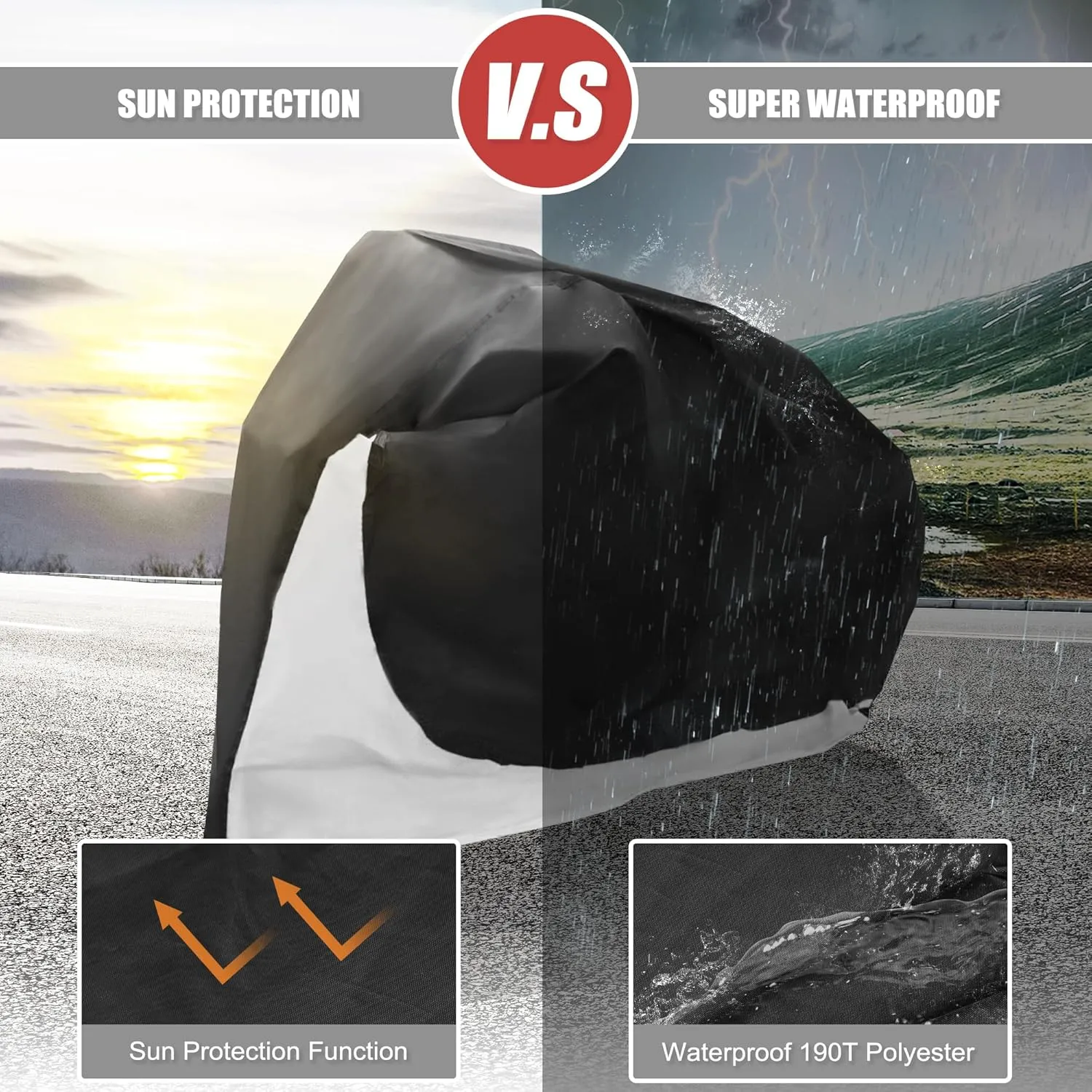 uxcell Bike Cover Outdoor Waterproof Bicycle Cover Sun Dust Wind Proof Bike Rain Covers for Mountain Road Electric City Bike