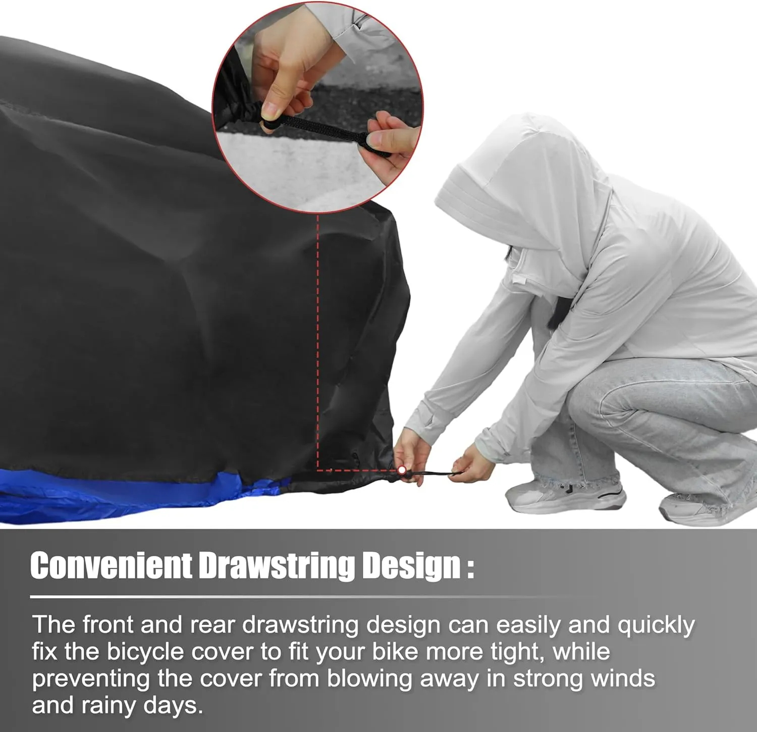 uxcell Bike Cover Outdoor Waterproof Bicycle Cover Sun Dust Wind Proof Bike Rain Covers for Mountain Road Electric City Bike