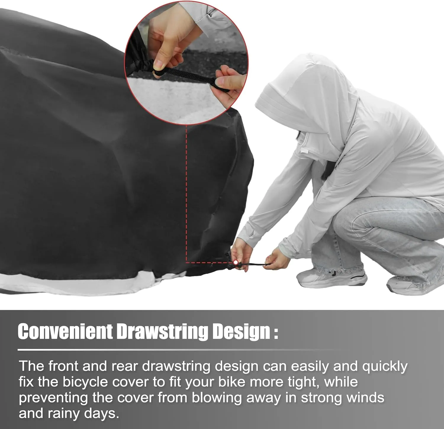 uxcell Bike Cover Outdoor Waterproof Bicycle Cover Sun Dust Wind Proof Bike Rain Covers for Mountain Road Electric City Bike