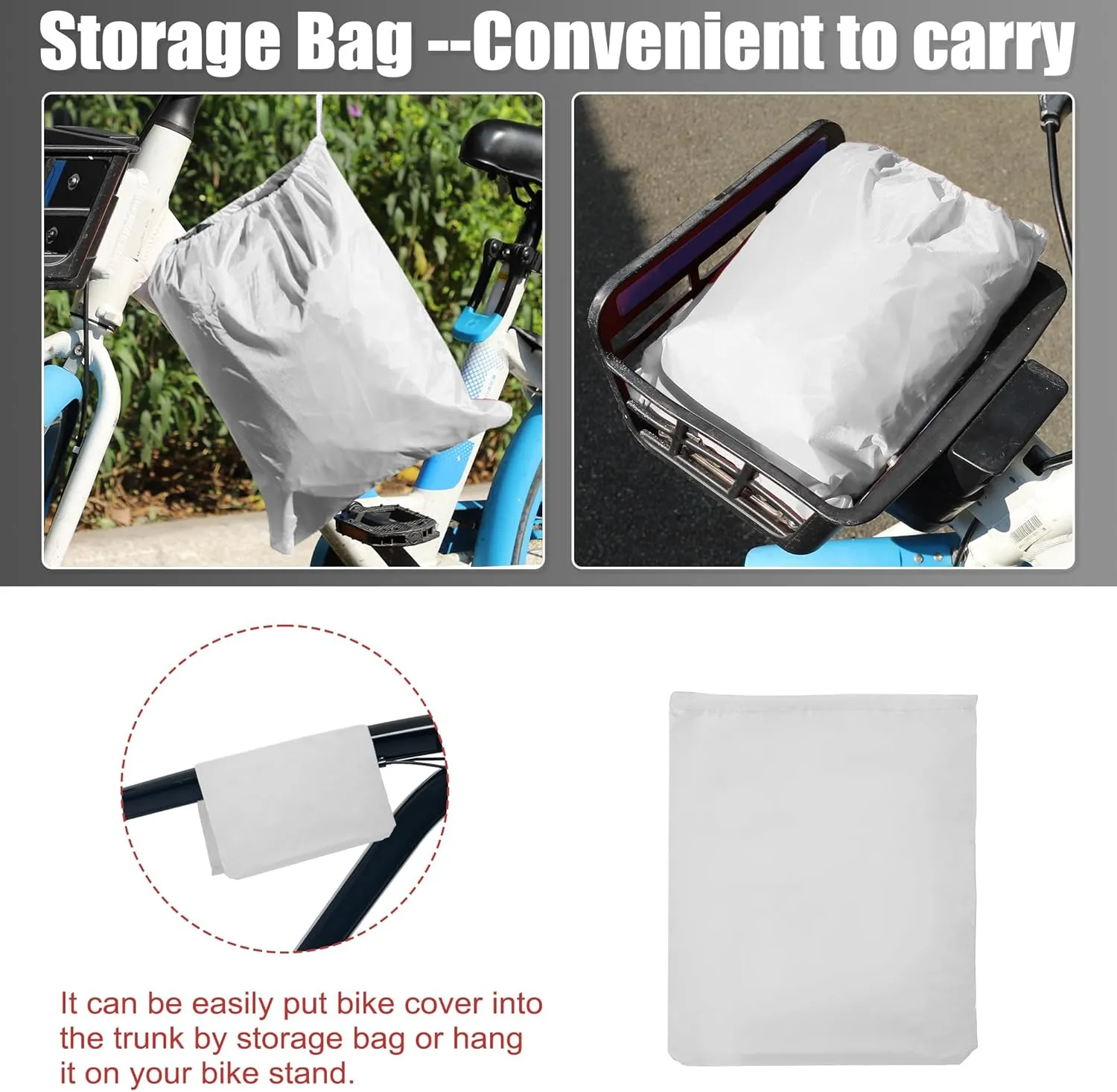 uxcell Bike Cover Outdoor Waterproof Bicycle Cover Sun Dust Wind Proof Bike Rain Covers for Mountain Road Electric City Bike