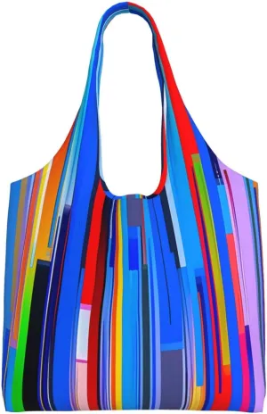 vertical stroke Printed Shoulder Bag - Suitable for sturdy canvas bags, shopping bags
