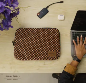 Vintage Flower  Corduroy Fabric Laptop Sleeve