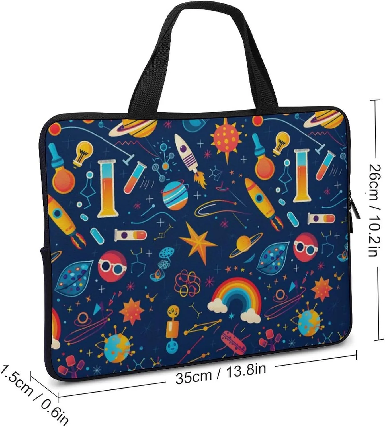 Vitality Fun Science Icons Laptop Bag Laptop Case Computer Messenger Bag with Adjustable Shoulder Strap