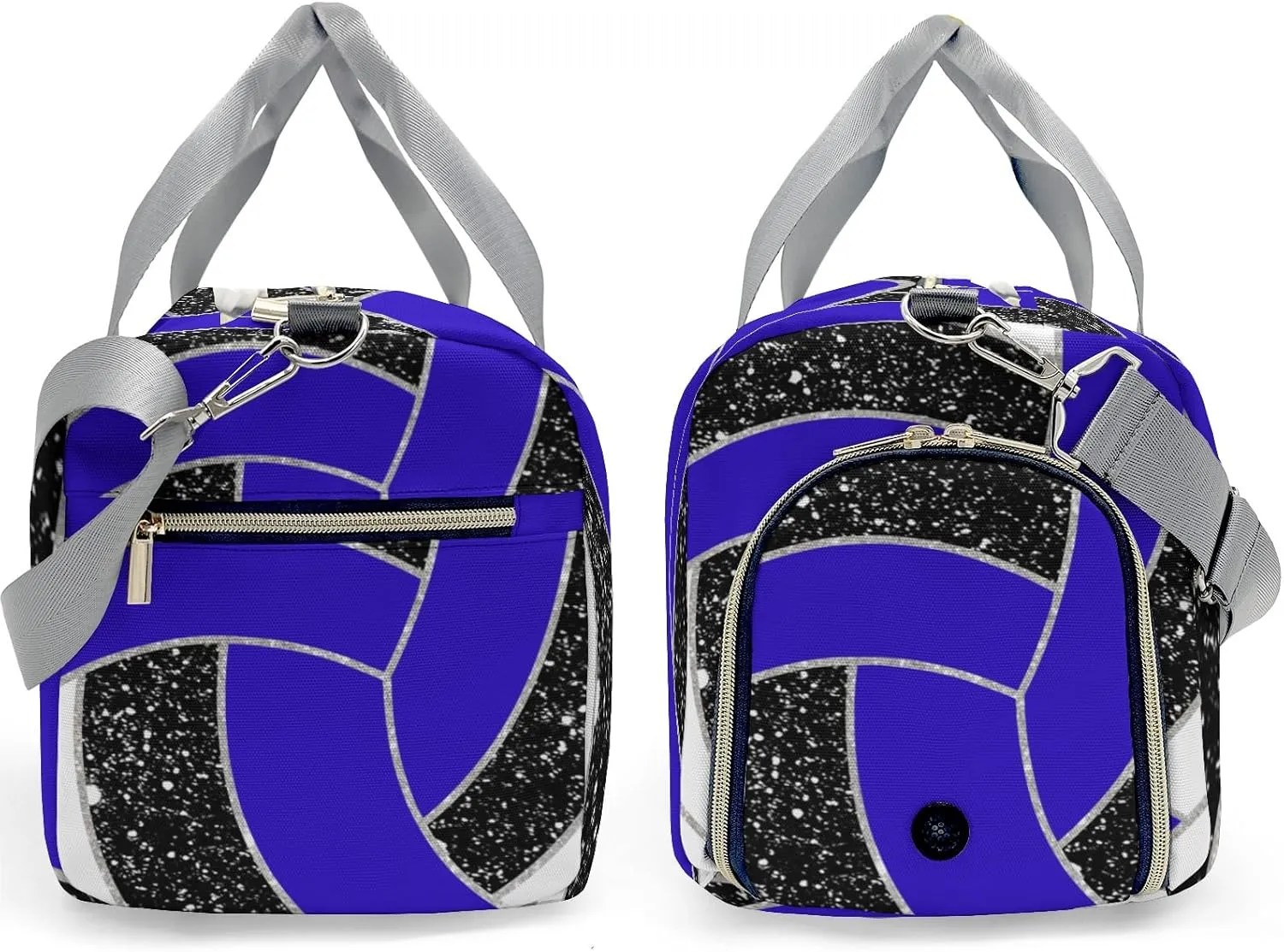 Volleyball Sports Duffel Bag Travel Duffle Gym Bags Weekender Bag with Shoe Compartments (Blue)
