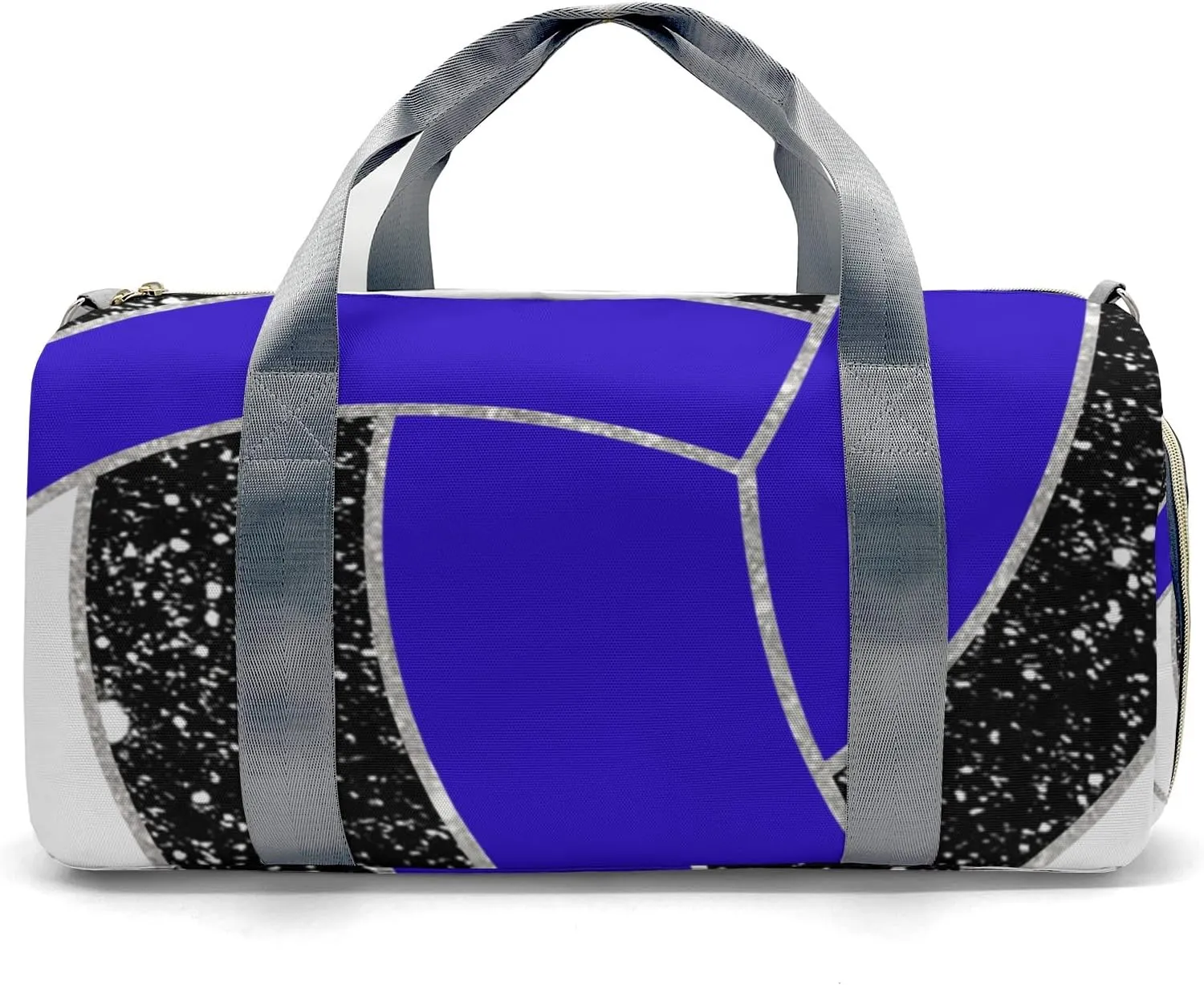 Volleyball Sports Duffel Bag Travel Duffle Gym Bags Weekender Bag with Shoe Compartments (Blue)