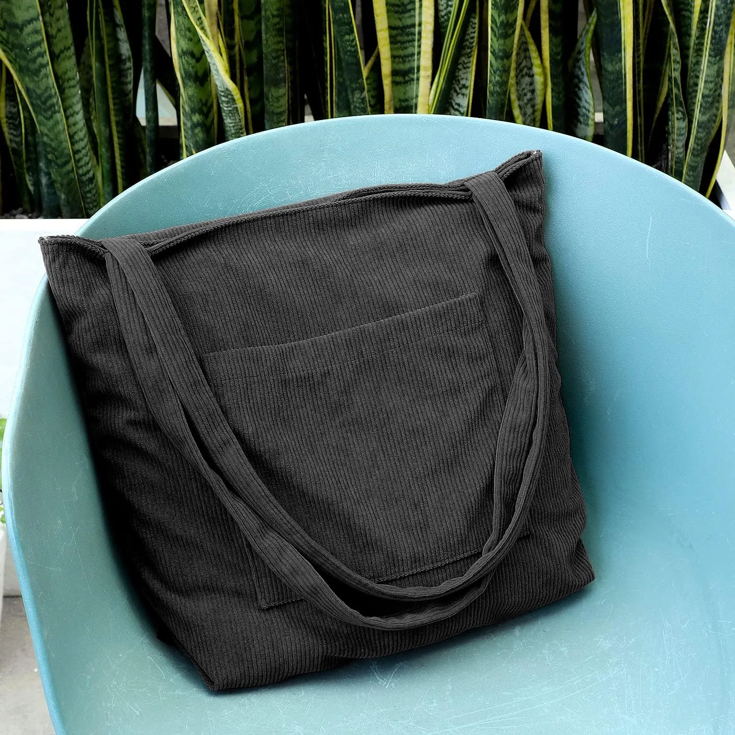WantGor Women Corduroy Tote Bag, Large Shoulder Hobo Bags Casual Handbags Big Capacity Shopping Work Bag