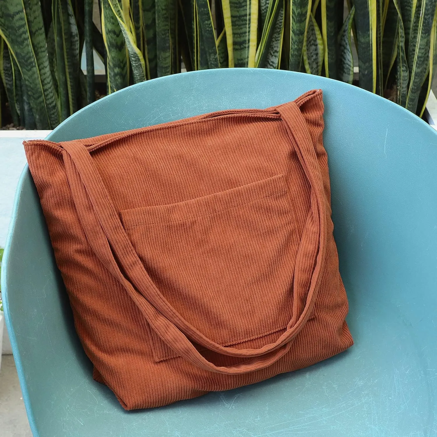 WantGor Women Corduroy Tote Bag, Large Shoulder Hobo Bags Casual Handbags Big Capacity Shopping Work Bag