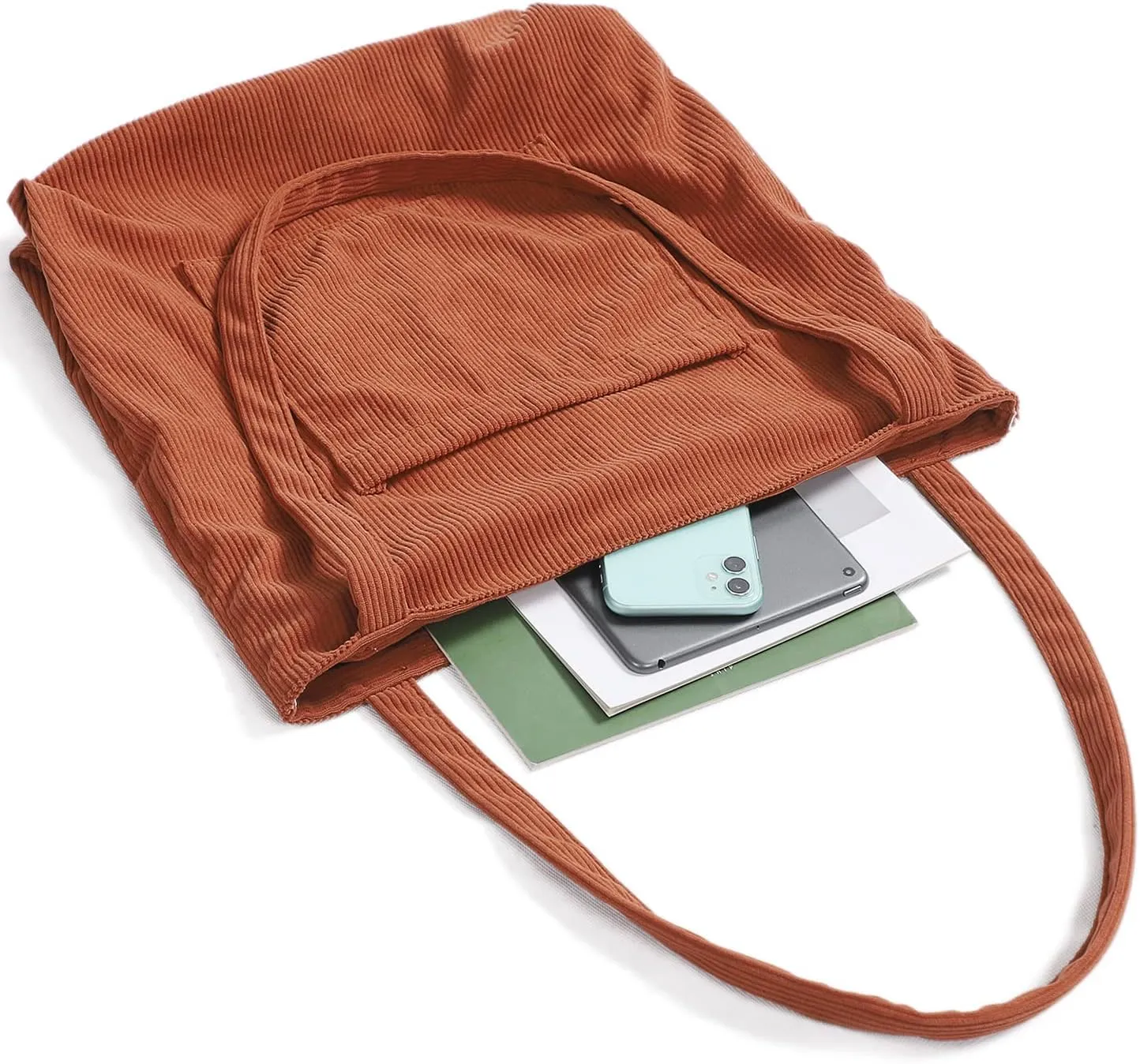 WantGor Women Corduroy Tote Bag, Large Shoulder Hobo Bags Casual Handbags Big Capacity Shopping Work Bag