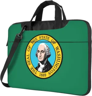 Washington Flag Print Laptop Adjustable Shoulder Strap With Handle Accessory Pocket For Men Women