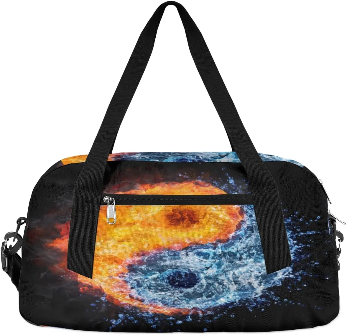 Water Fire Gossip Kids Duffle Bag for Boys Girls Overnight Travel Bag Kids Duffel Bags Ballet Weekender Bag for School Gym Sport Sleepover Carry On Bag