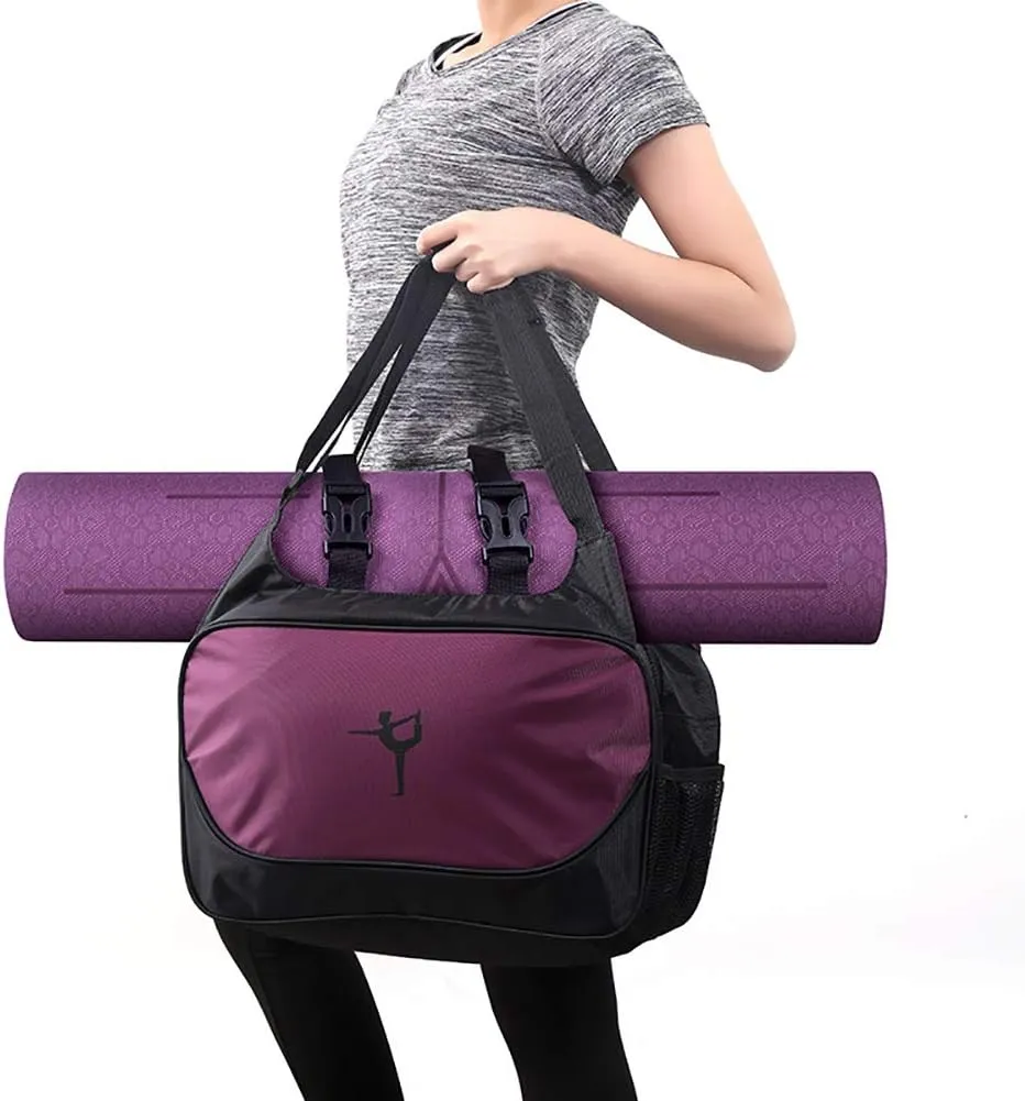 Water Proof Yoga Mat Bag, Large Capacity Sport Handbag with Viscose Design Shoulder Strap for Yoga