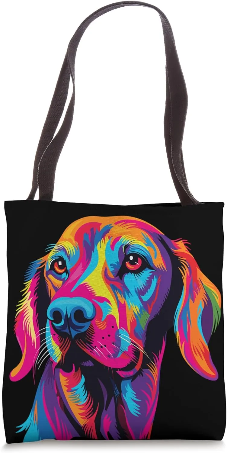 Watercolor Colorful Finnish Hound Dogs Tote Bag