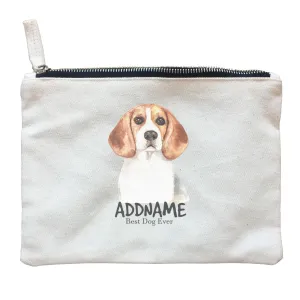 Watercolor Dog Beagle Dog Best Dog Ever Addname Zipper Pouch