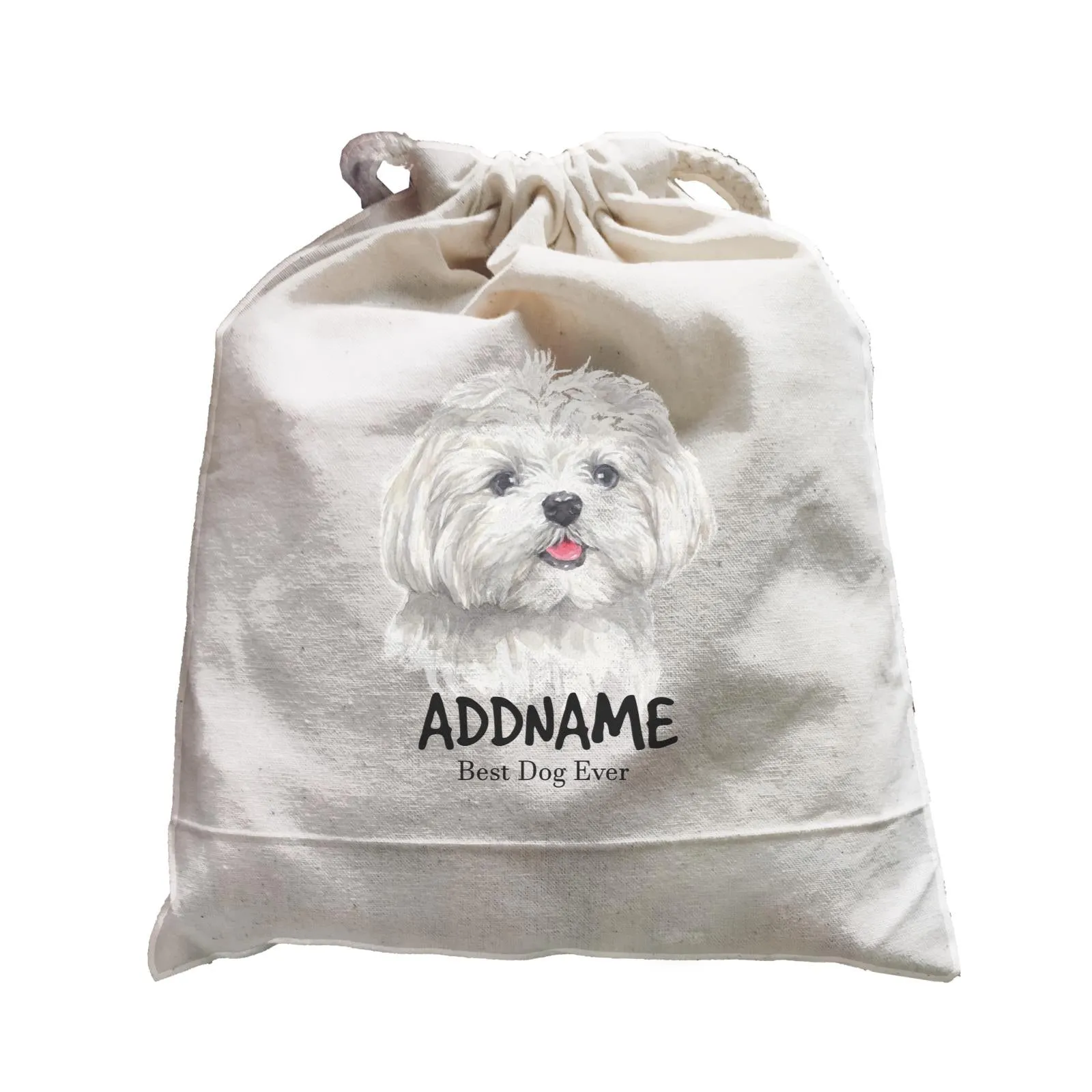 Watercolor Dog Maltese Best Dog Ever Addname Satchel