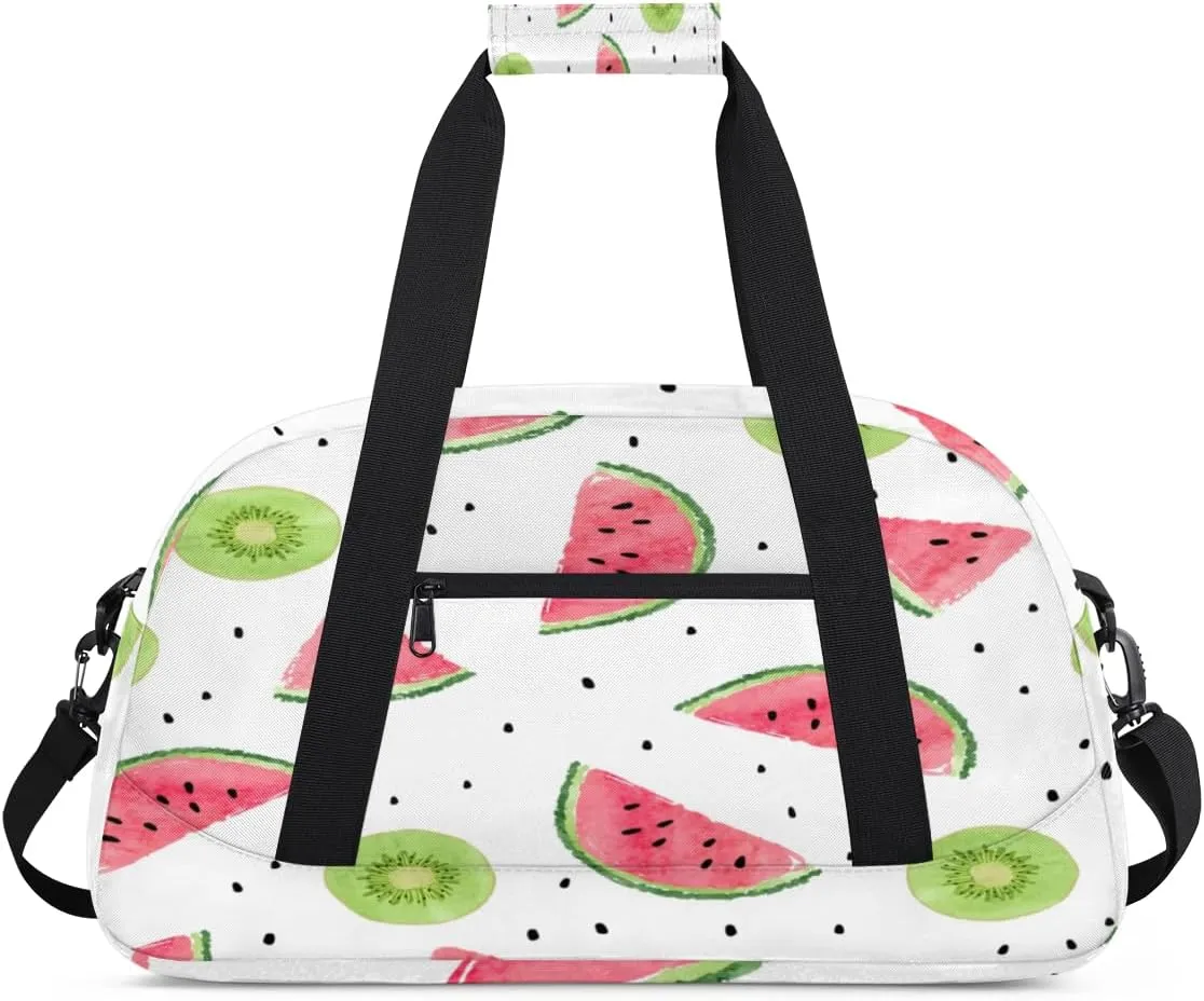 Watermelon Backdrop Kids Overnighted Duffel Bag Carry-On Size & Ideal for School Practice or Weekender Travel with Zip and Shoulder Stra for Boys & Girls