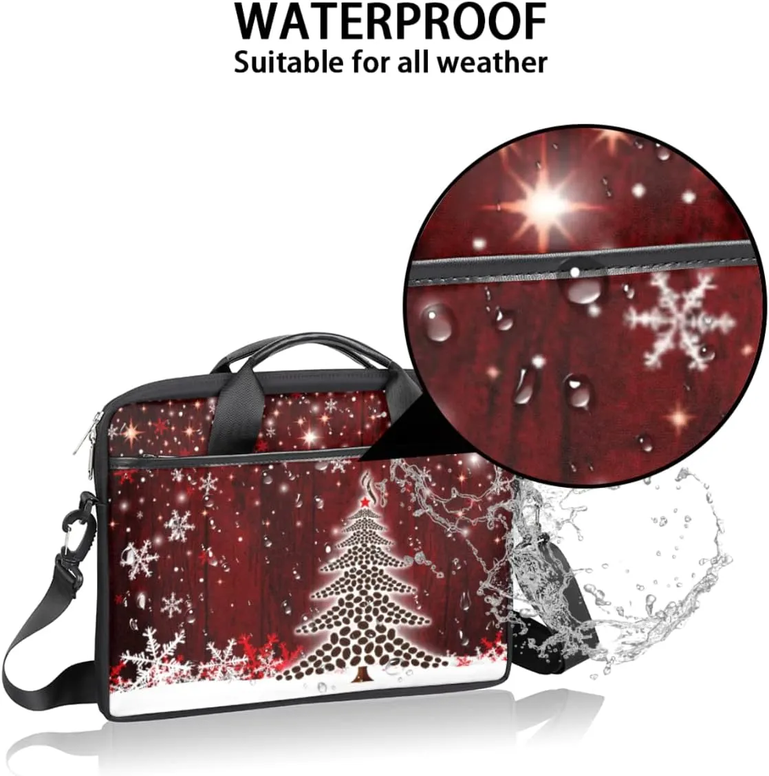 Watermelon Print Laptop Shoulder Messenger Bag Waterproof Laptop Briefcase with Handle and Padded Strap Case Sleeve