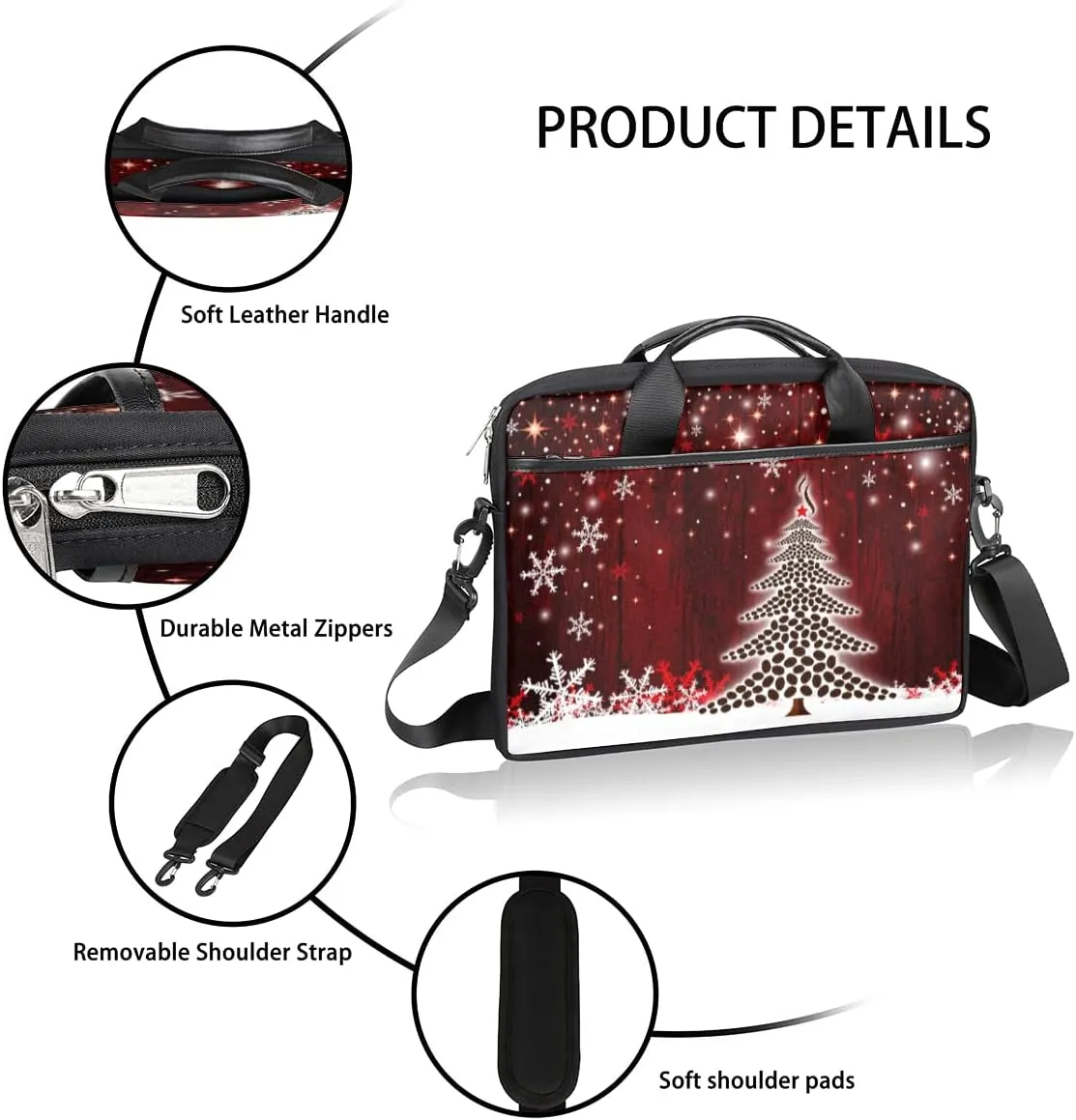 Watermelon Print Laptop Shoulder Messenger Bag Waterproof Laptop Briefcase with Handle and Padded Strap Case Sleeve