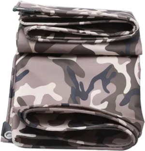 Waterproof Tarpaulin Camouflage Tarp Sheet Heavy Duty Groundsheet,0.4mm Thick Caravan Camo Cover Protective Rainproof Canopy Tent with Grommets (Size:3x7m)