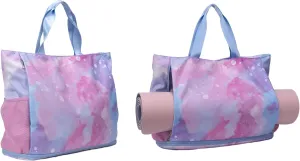 Waterproof Travel Yoga Gym Tote Bag for Women With Yoga Mat Holder Carrier & Wet Pocket Fits Your All Stuff for Pilates,Hot Yoga,Gym,Home Fitness,Travel, Swimming and Daily Use