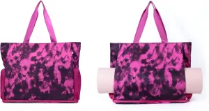 Waterproof Travel Yoga Gym Tote Bag for Women With Yoga Mat Holder Carrier & Wet Pocket Fits Your All Stuff for Pilates,Hot Yoga,Gym,Home Fitness,Travel, Swimming and Daily Use
