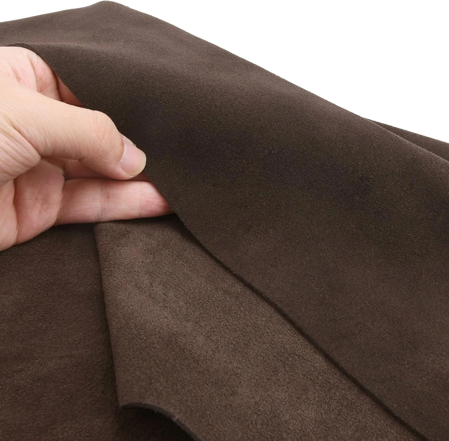 WAYNE'S DOG 3/4 oz Suede Leather Square Cowhide Leather Craft for Moccasins, Leathercraft, Bag Linings, Approns, Saddle Parts (Coffee, 12"x12")