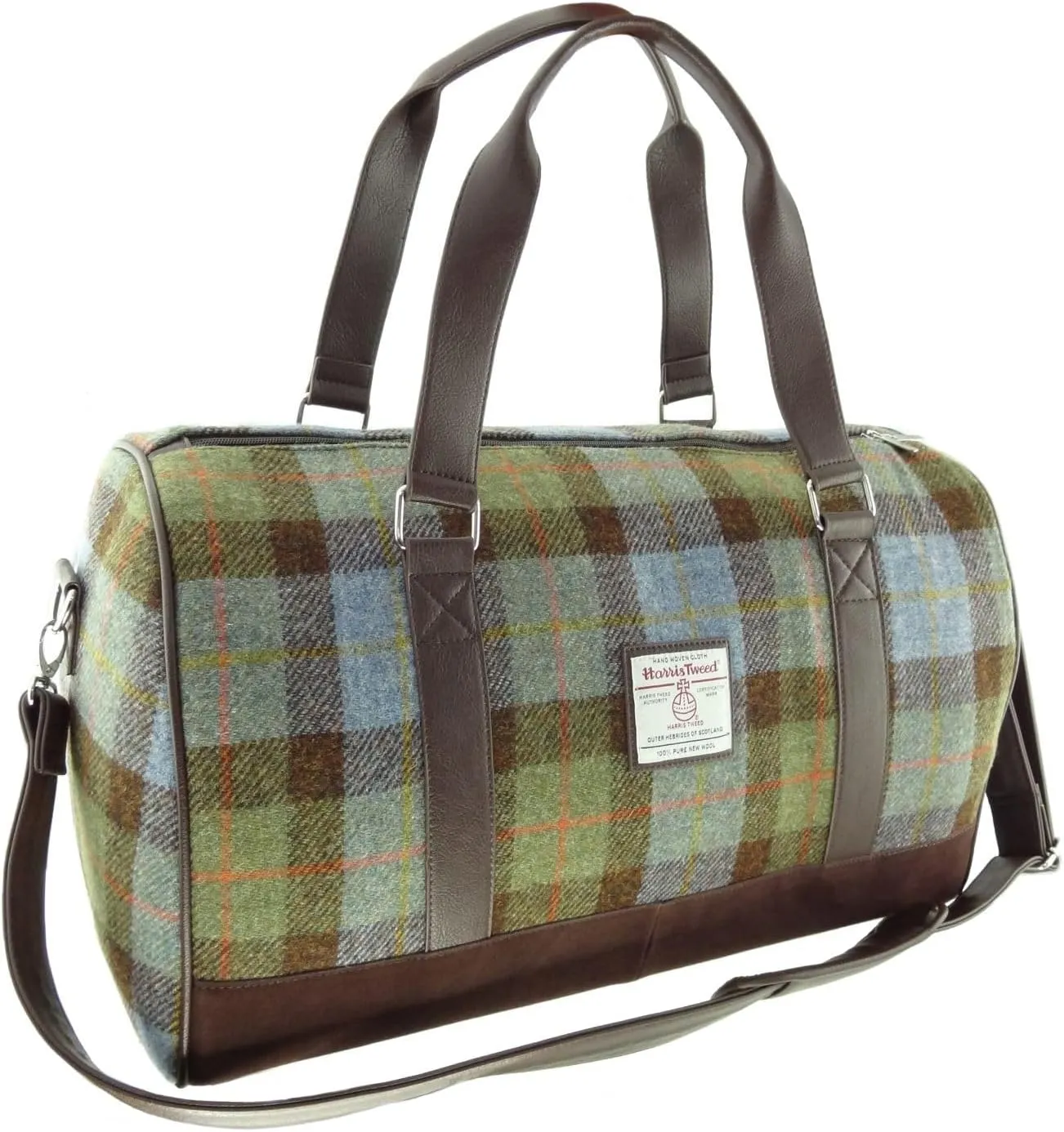 Weekend Bag - Genuine Harris Tweed Made in Scotland - Cabin-Approved Duffle - Tartan Travel Companion - Unisex Hand Luggage - Macleod Tartan check