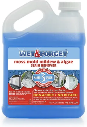 Wet & Forget Moss, Mold, Mildew, & Algae Stain Remover Multi-Surface Outdoor Cleaner Concentrate, Original, 64 Fluid Ounces