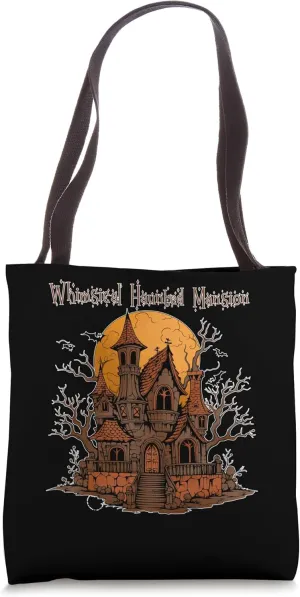 Whimsical Haunted Mansion Spooky Halloween Creepy Ghostly Tote Bag