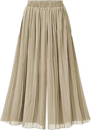 Wide Leg Chiffon Pants for Women High Waist Palazzo Trousers Business Casual Slacks Lounge Harem Trouser with Pocket