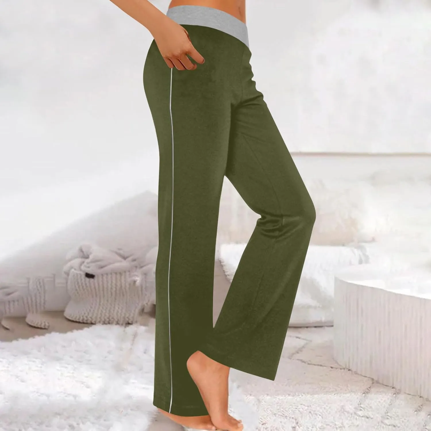 Wide Leg Pants for Women High Waist Workout Yoga Pants with Pockets Stretch Loose Fit Comfy Casual Lounge Sweatpants
