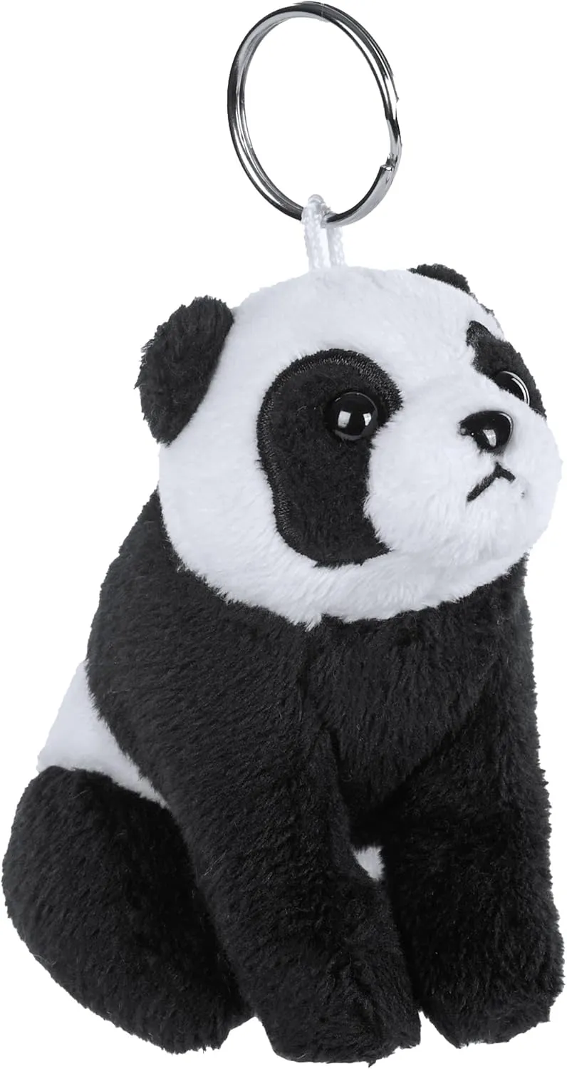 Wild Republic Clips Panda Plush Toy 8 cm Cuddly Toy Stuffing Made from Spun Recycled Water Bottles