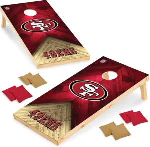 Wild Sports NFL Football 2' x 4' Regulation Size Solid Wood Cornhole Set with Direct Print HD Team Graphics Great Gift for Any Football Fan! Bean Bag Toss Family Outdoor Game