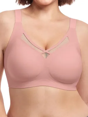 Wireless Bras for Women (34C-42DD), Extremely Comfortable Seamless Bra Mesh Bralettes Adjustable Straps Everyday Bra