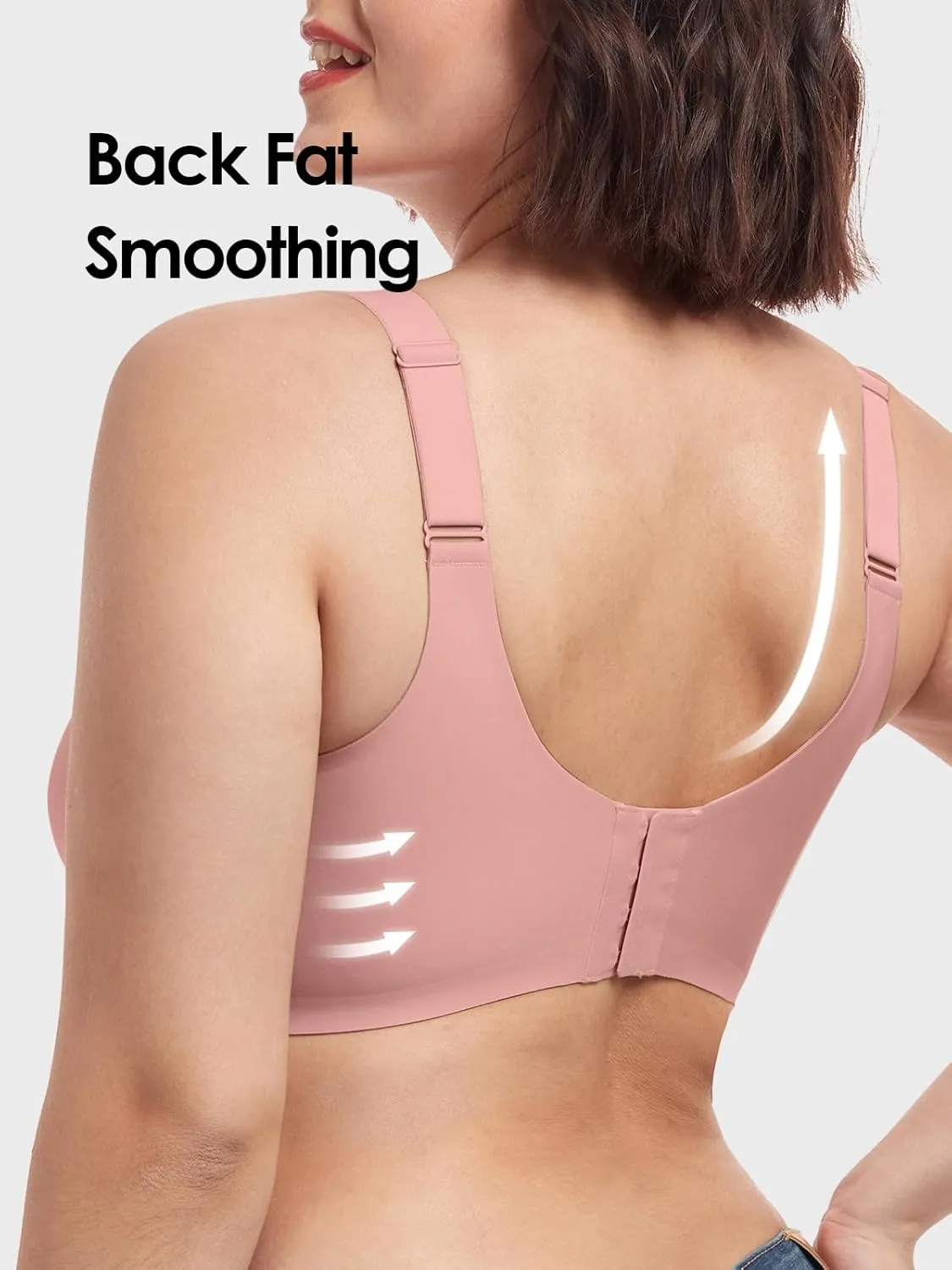 Wireless Bras for Women (34C-42DD), Extremely Comfortable Seamless Bra Mesh Bralettes Adjustable Straps Everyday Bra