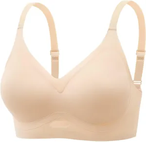 Wireless Bras for Women Push Up Seamless Adjustable Strap No Underwire Comfort Bralettes Full Coverage Everyday Bra