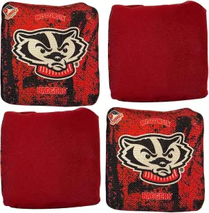 Wisconsin Badger Officially Licensed Two-Sided Pro-Level Regulation All Weather Resistant Cornhole Bag | Set of 4 FH2112BAGS (Black)