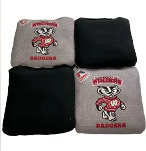 Wisconsin Badger Officially Licensed Two-Sided Pro-Level Regulation All Weather Resistant Cornhole Bag | Set of 4