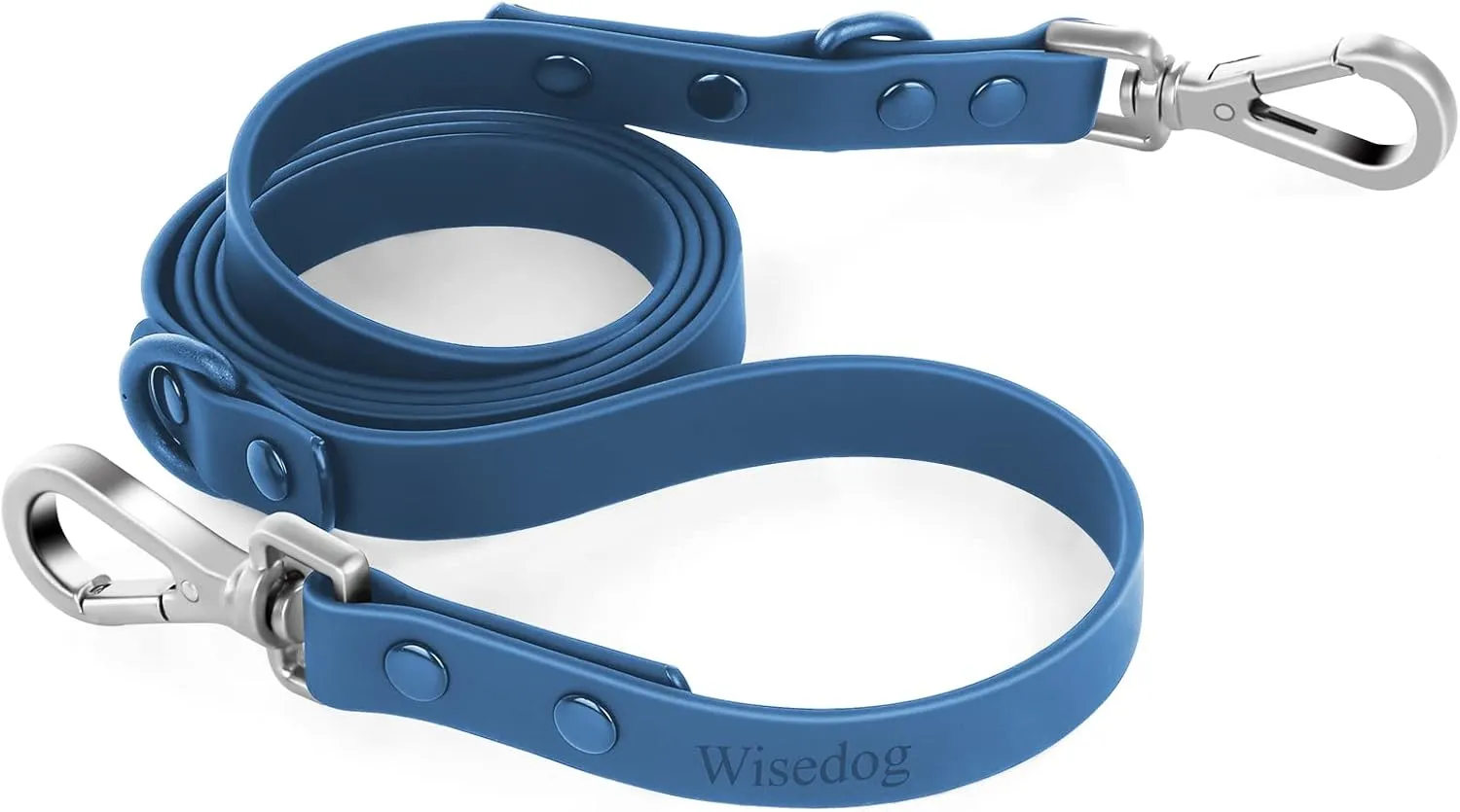 Wisedog Waterproof Standard Dog Leashes with 2 Hooks, 5 ft/ 6 ft Lengths, Adjustable for Traffic Control Safety, for Small, Medium & Large Dogs Walking (Navy,L)