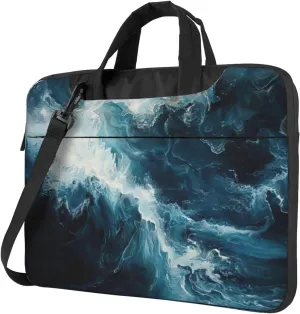 Within The Tides Print Laptop Bag,Can Use It Freely As A Shoulder Bag,Crossbody Bag,And Briefcase