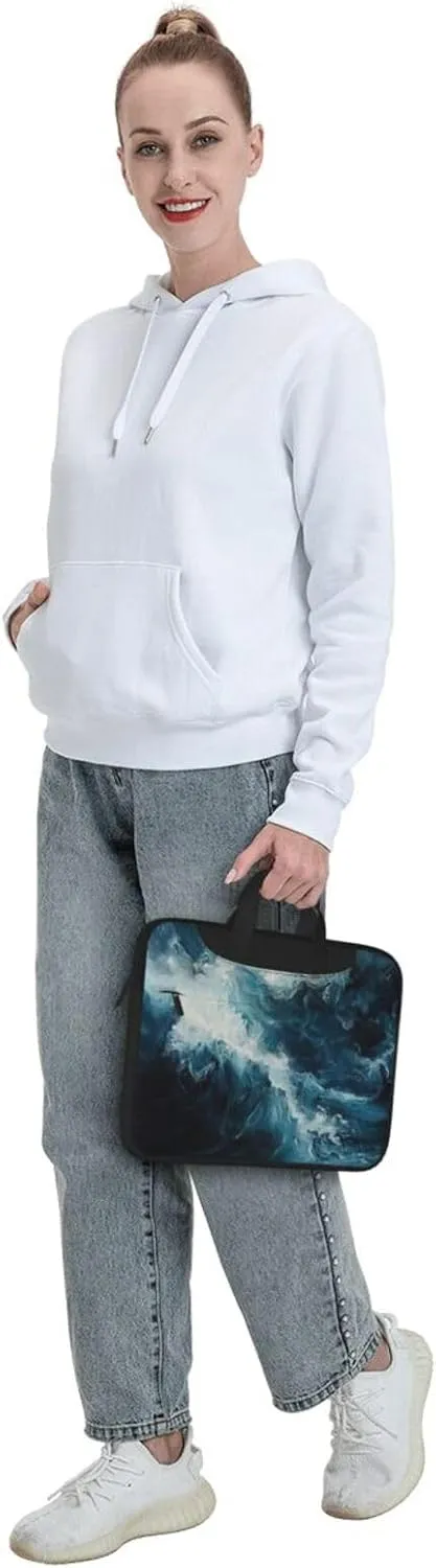 Within The Tides Print Laptop Bag,Can Use It Freely As A Shoulder Bag,Crossbody Bag,And Briefcase
