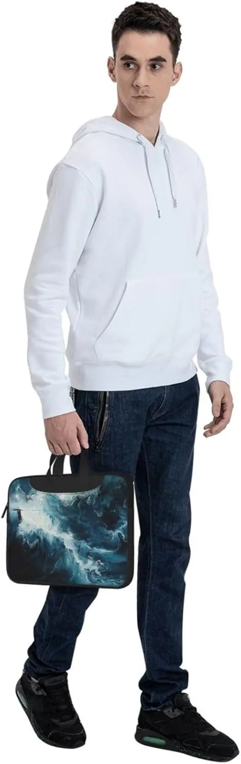 Within The Tides Print Laptop Bag,Can Use It Freely As A Shoulder Bag,Crossbody Bag,And Briefcase