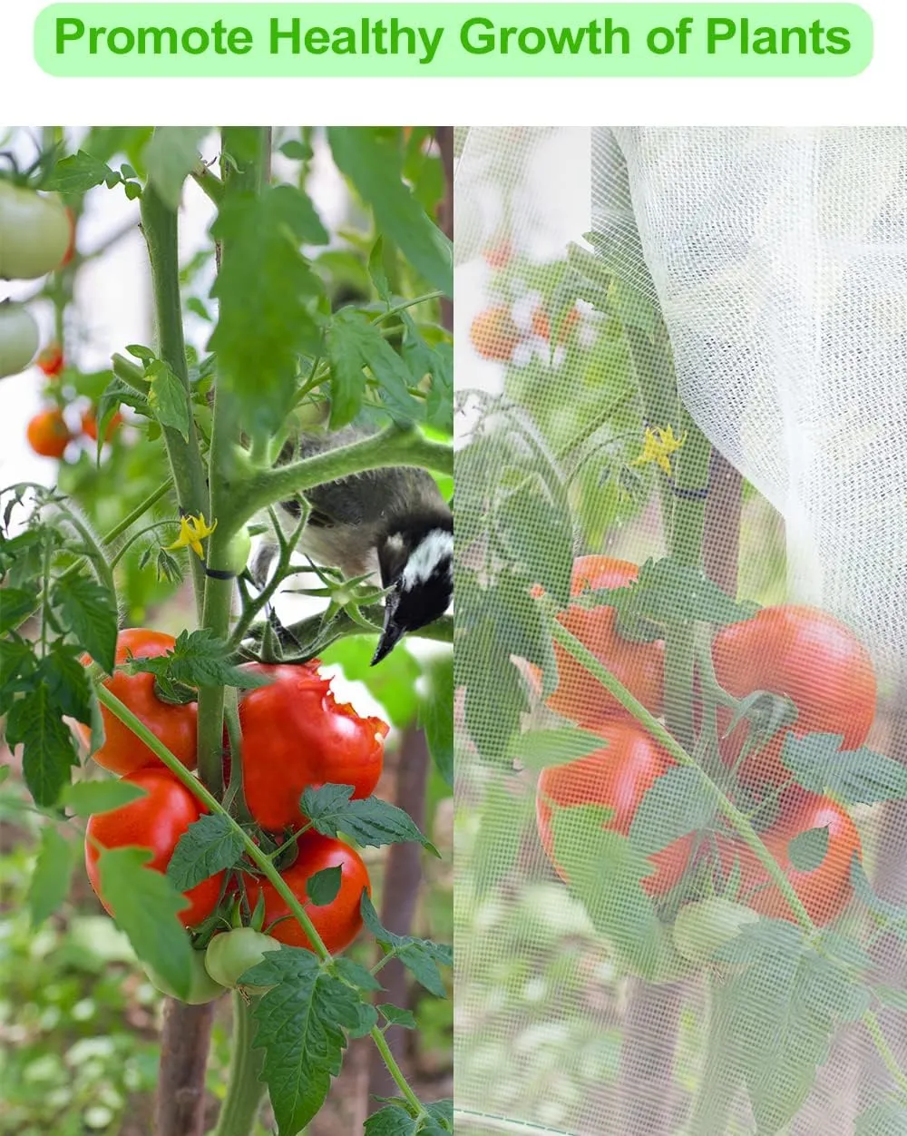 wohohoho 5 Packs Blueberry Bushes Netting Cover with Drawstring, 6.6Ft x 5.9Ft Garden Tree Netting Pest Barrier Tomato Protective Covers Prevent Fruits Plants from Squirrel Bird Insect Deer Animals