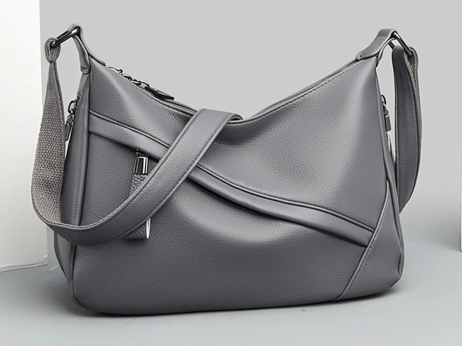 Women Classic Crossbody Bag Soft PU Leather Zipper Shoulder Purse Handbag Satchel