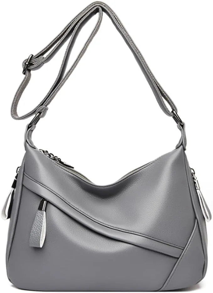 Women Classic Crossbody Bag Soft PU Leather Zipper Shoulder Purse Handbag Satchel