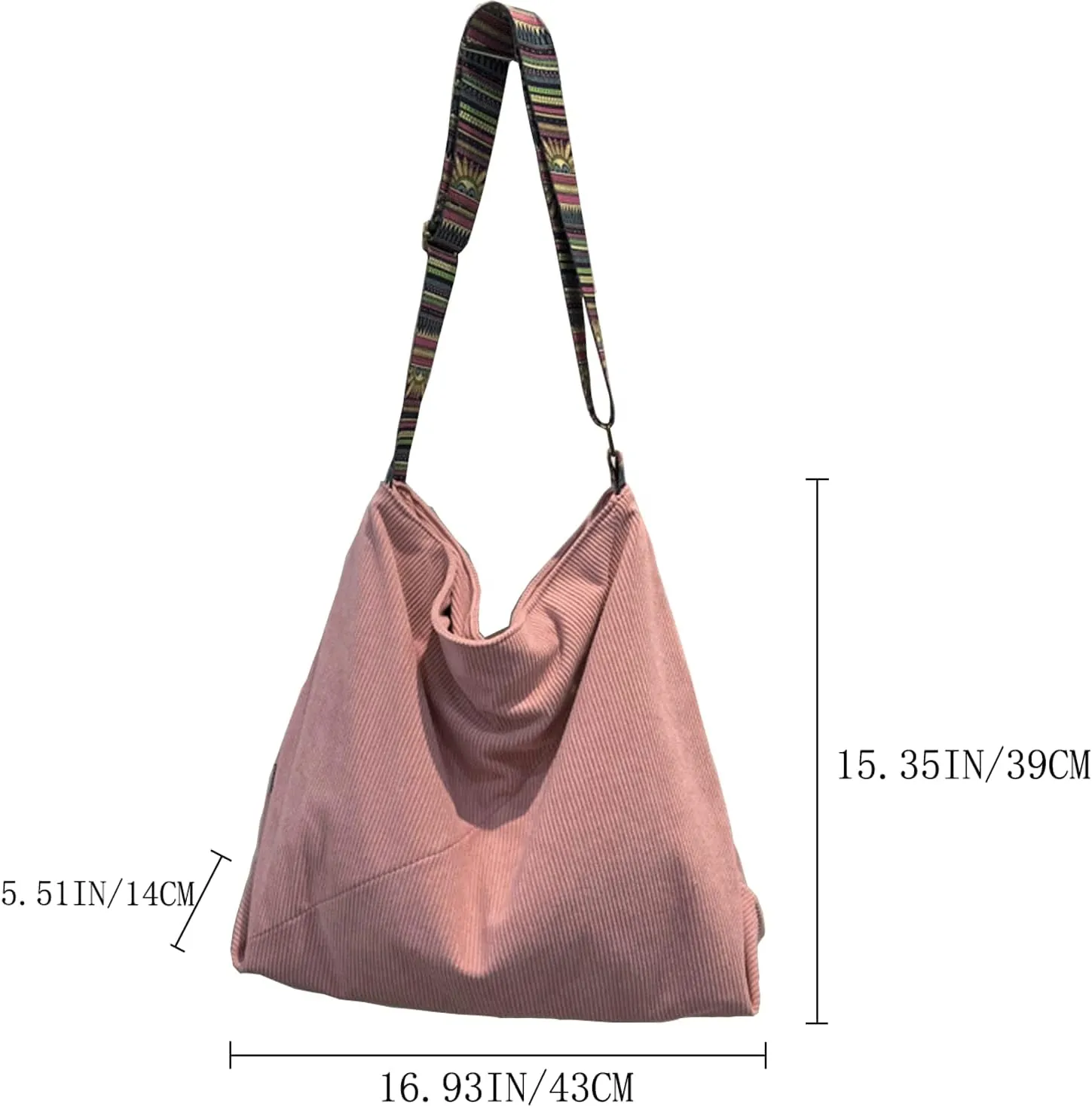 Women Corduroy Tote Bag Large Shoulder Hobo Bag for Women Boho Casual Handbag Purse