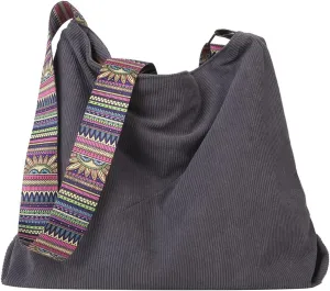 Women Corduroy Tote Bag Large Shoulder Hobo Bag for Women Boho Casual Handbag Purse