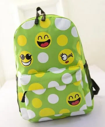 Women Emoji Printing School Bags Children Canvas Backpacks For Teenager Girls Casual Laptop Backpack Mochila Feminina