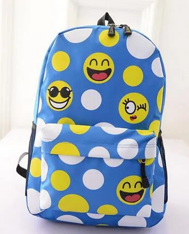 Women Emoji Printing School Bags Children Canvas Backpacks For Teenager Girls Casual Laptop Backpack Mochila Feminina